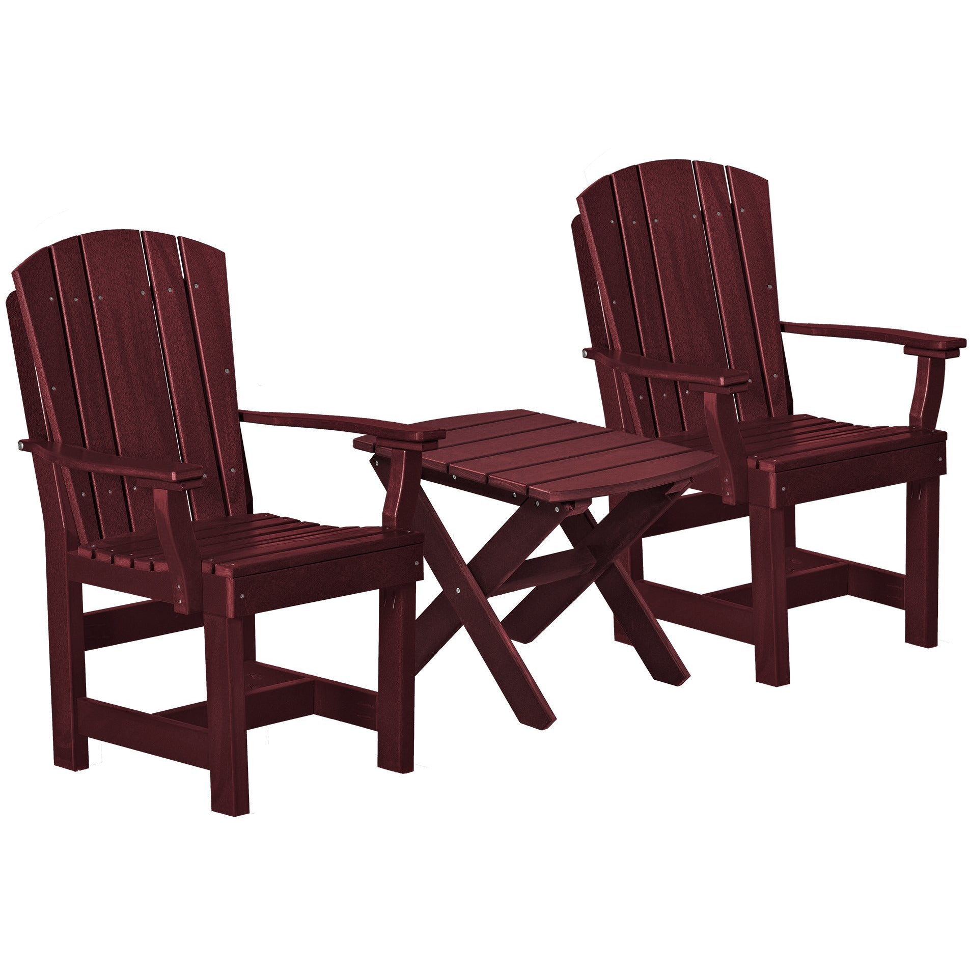 burgundy duraweather three piece upright plantation bistro set all weather polywood