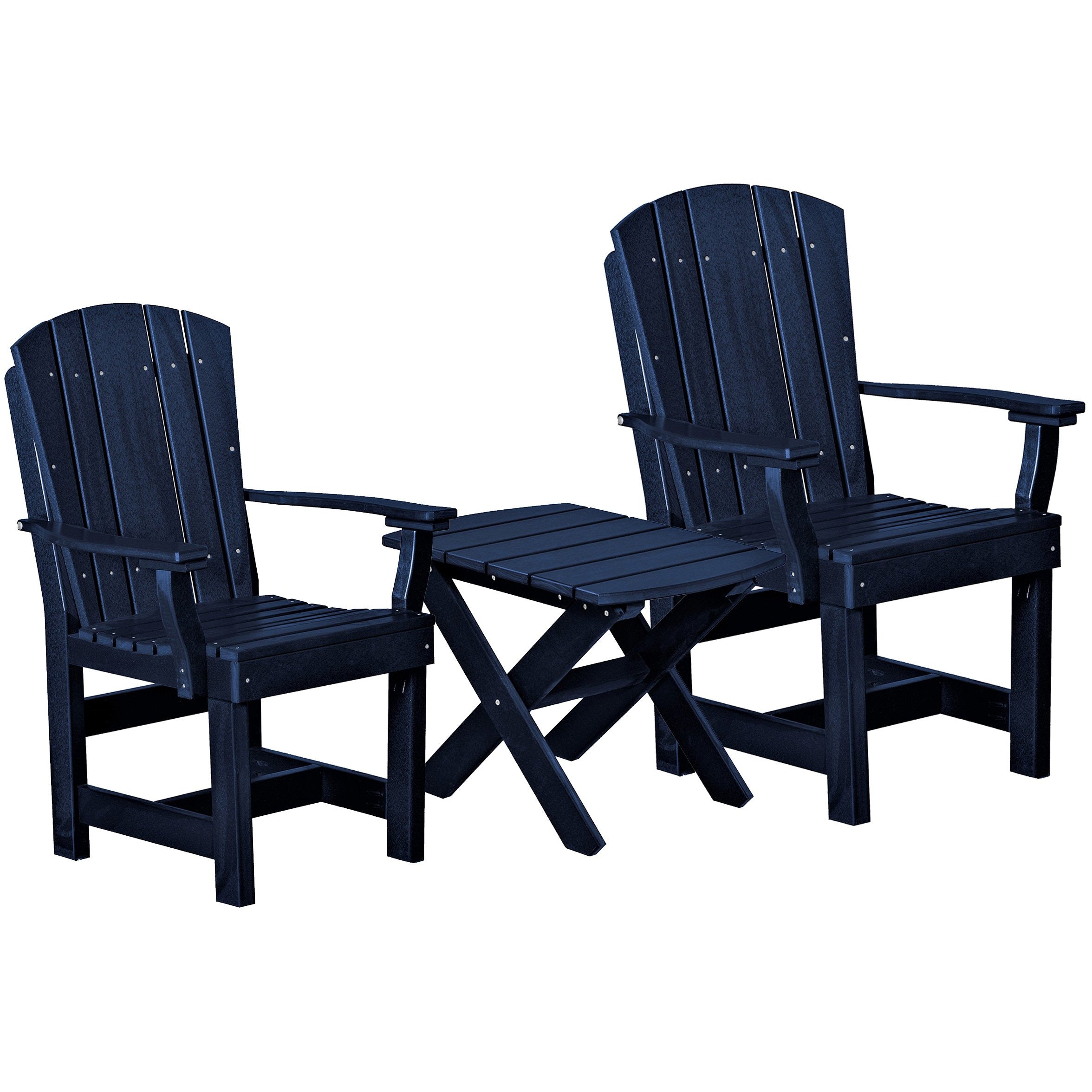 Navy duraweather three piece upright plantation bistro set all weather polywood