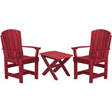 red duraweather three piece upright plantation bistro set all weather poly wood