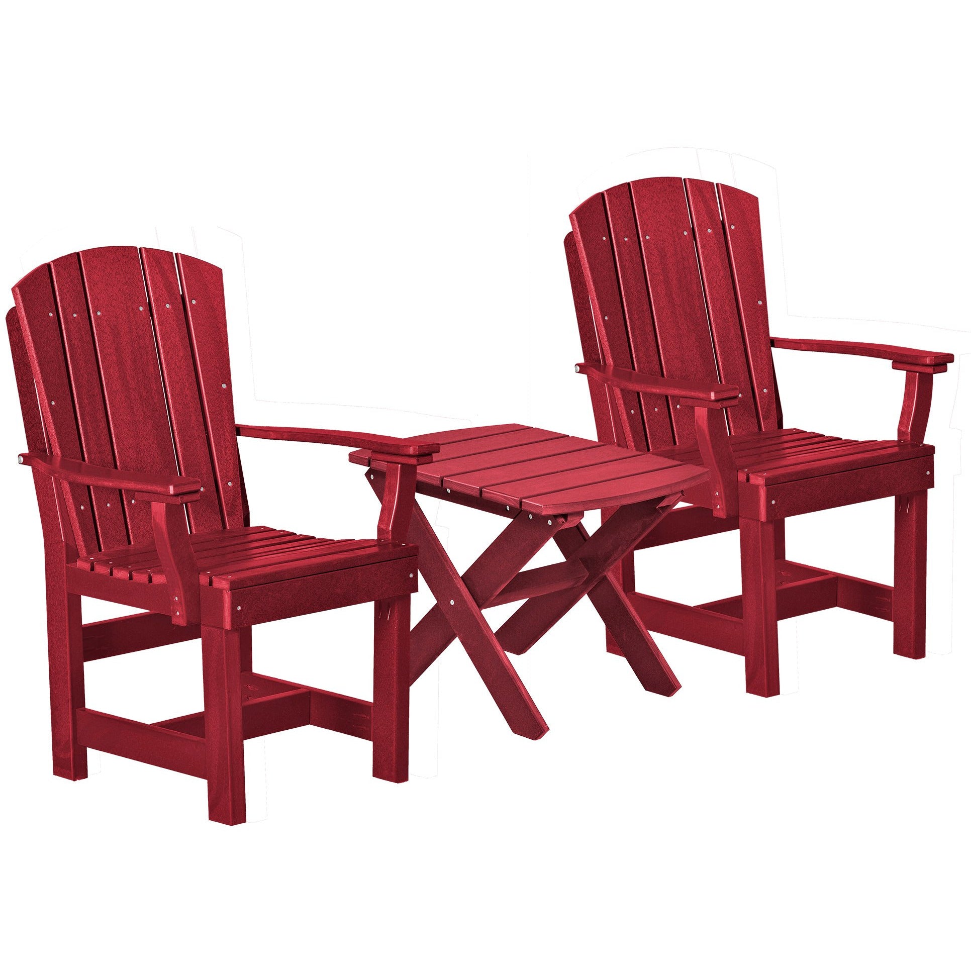 red duraweather three piece upright plantation bistro set all weather polywood