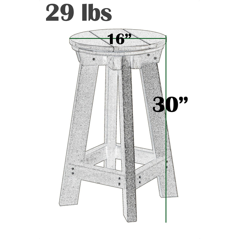 Set of 3 - DuraWeather Poly Counter Bar Stools (30" ht)