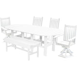 6 pc. Combination Mission 84x44" Inch Oval Table Dining Set