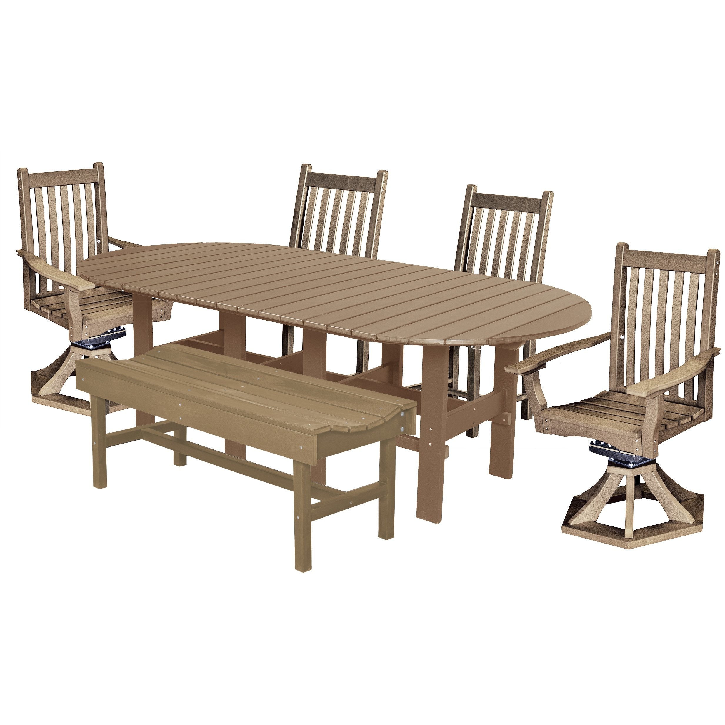 DURAWEATHER POLY® 6-Piece Mission Oval Dining Table Set