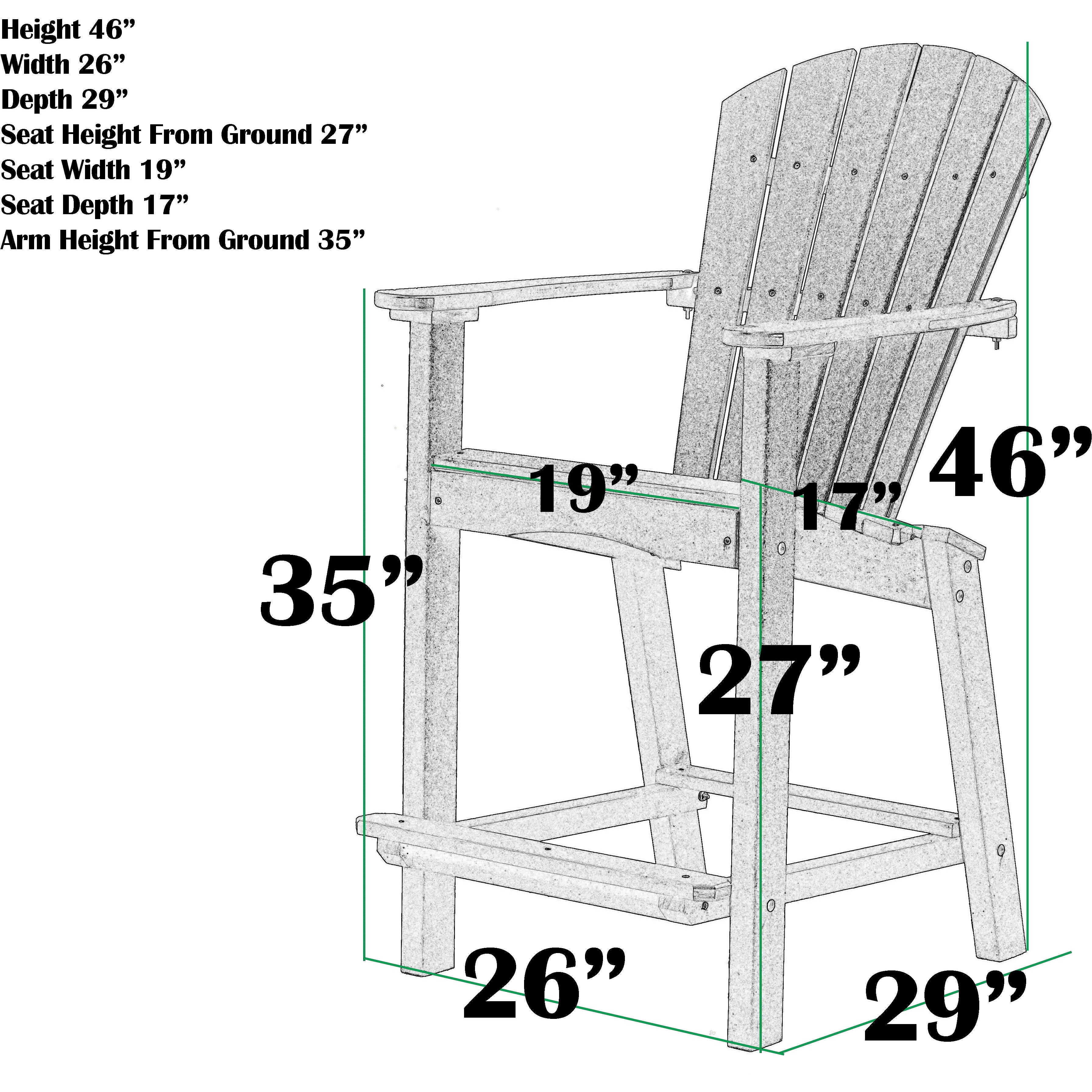 DuraWeather Poly Counter Height Adirondack Chair I On Sale