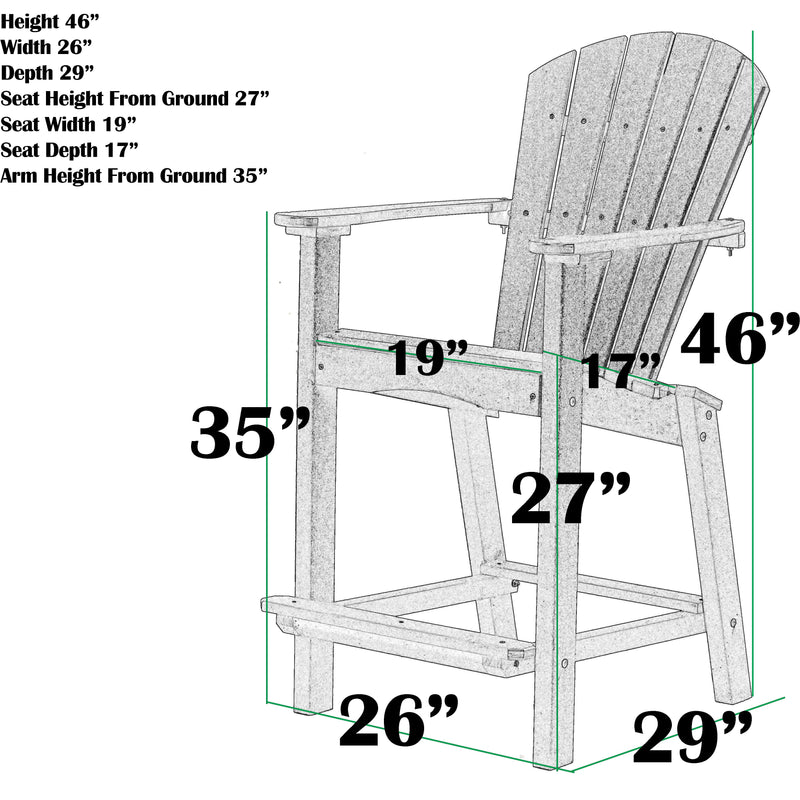 Counter Height Adirondack Chair