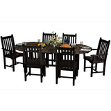 7 pc. Mission 84x44" Inch Oval Table Dining Set
