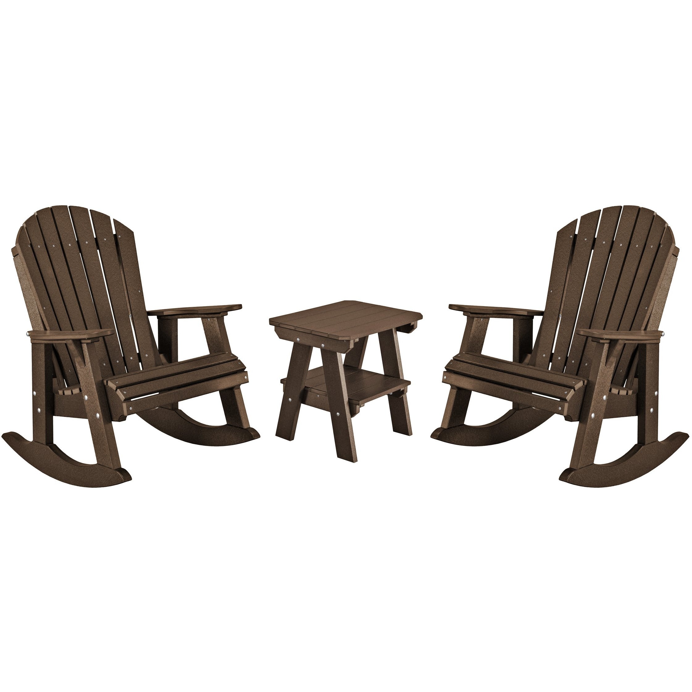 Adirondack Porch Rockers with Two Tier End Table