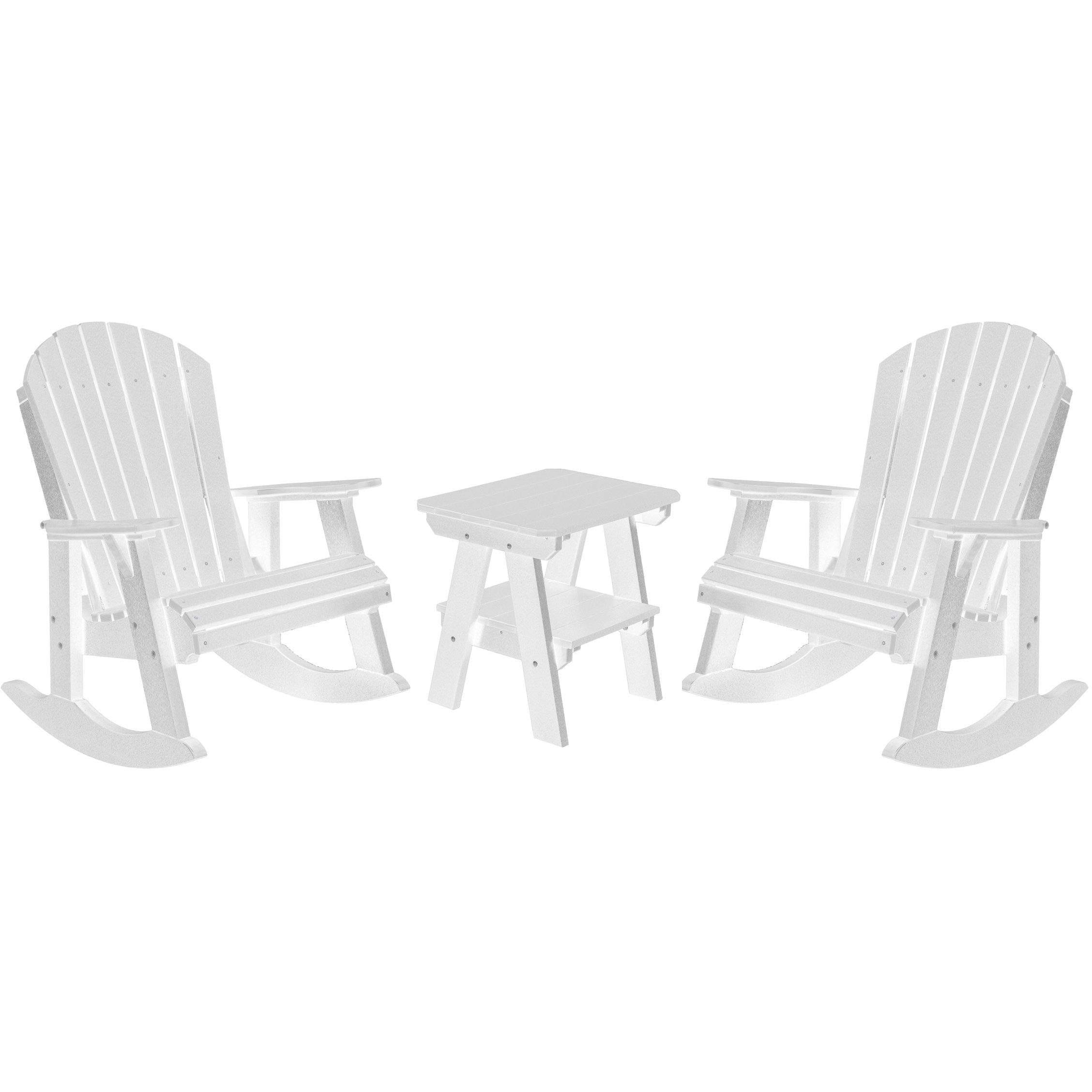 Adirondack Porch Rockers with Two Tier End Table