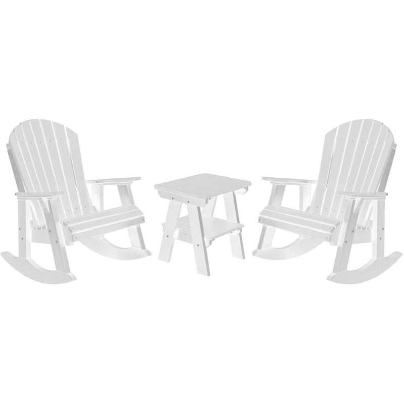 Adirondack Porch Rockers with Two Tier End Table