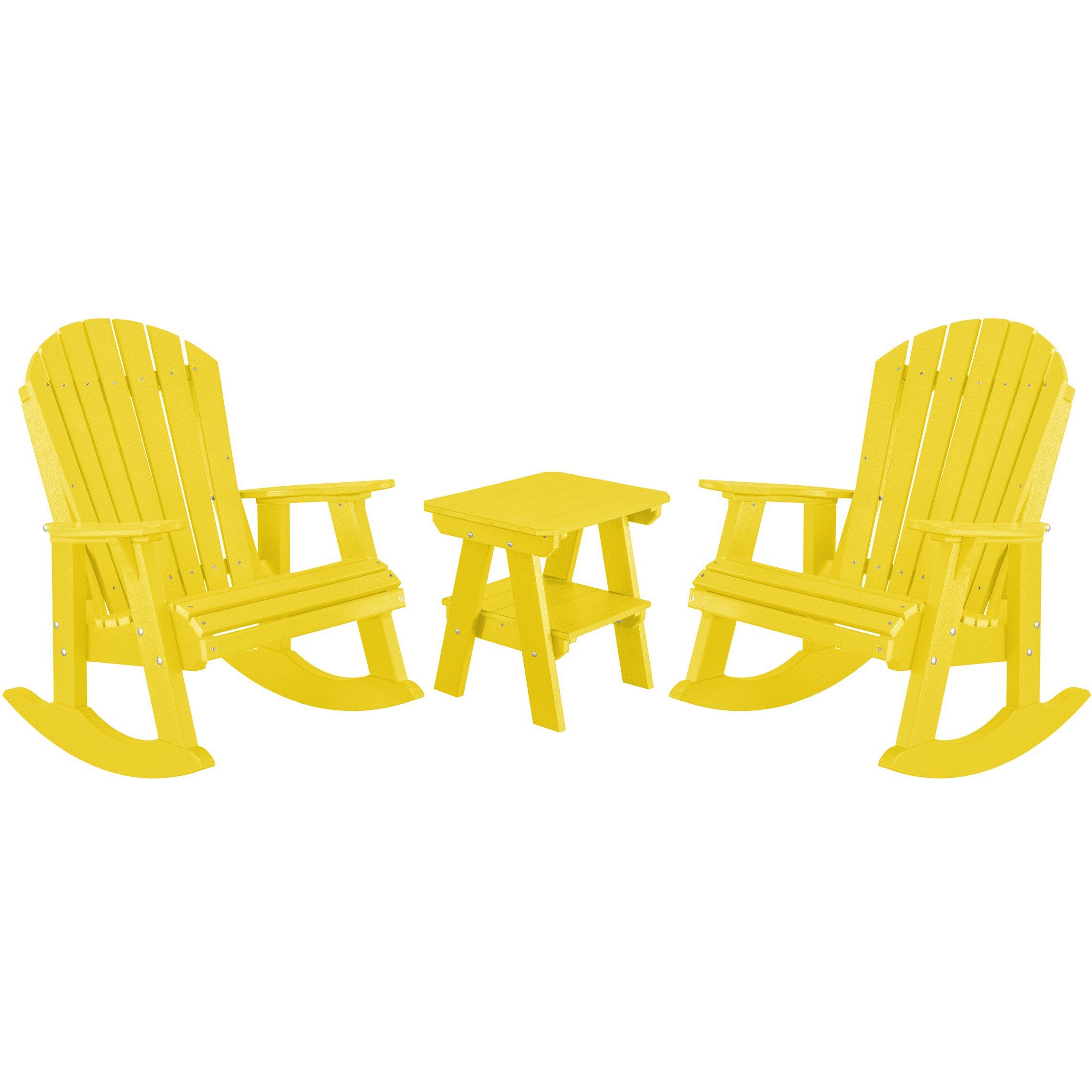 Adirondack Porch Rockers with Two Tier End Table
