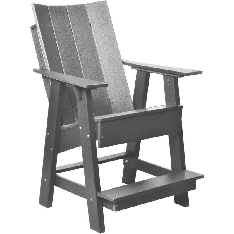 charcoal grey modern counter height chair all weather poly wood