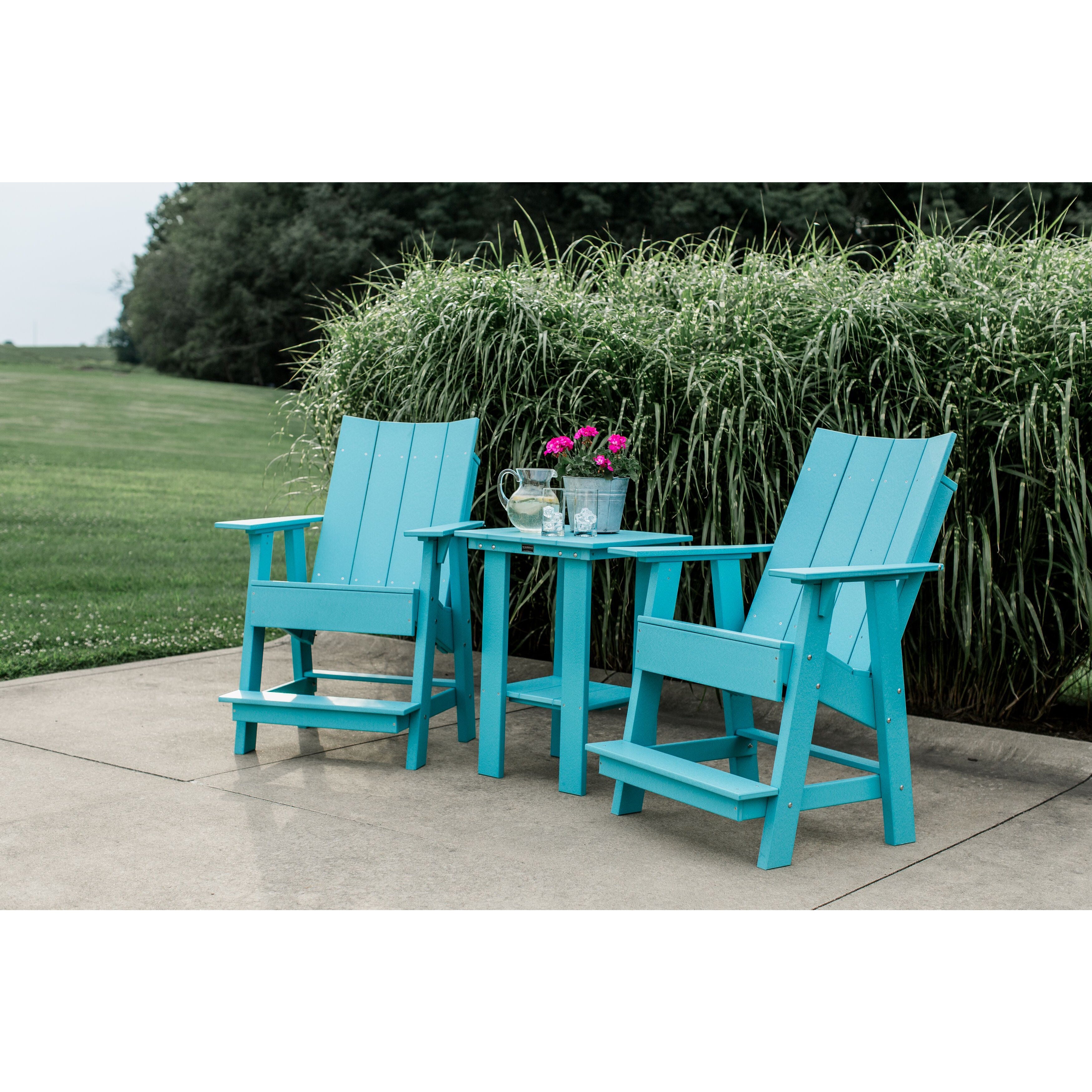 duraweather polywood patio furniture counter bar height adirondack chair 