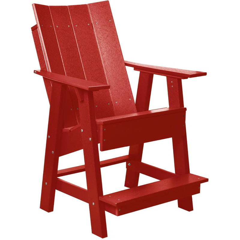 red modern counter height chair all weather poly wood