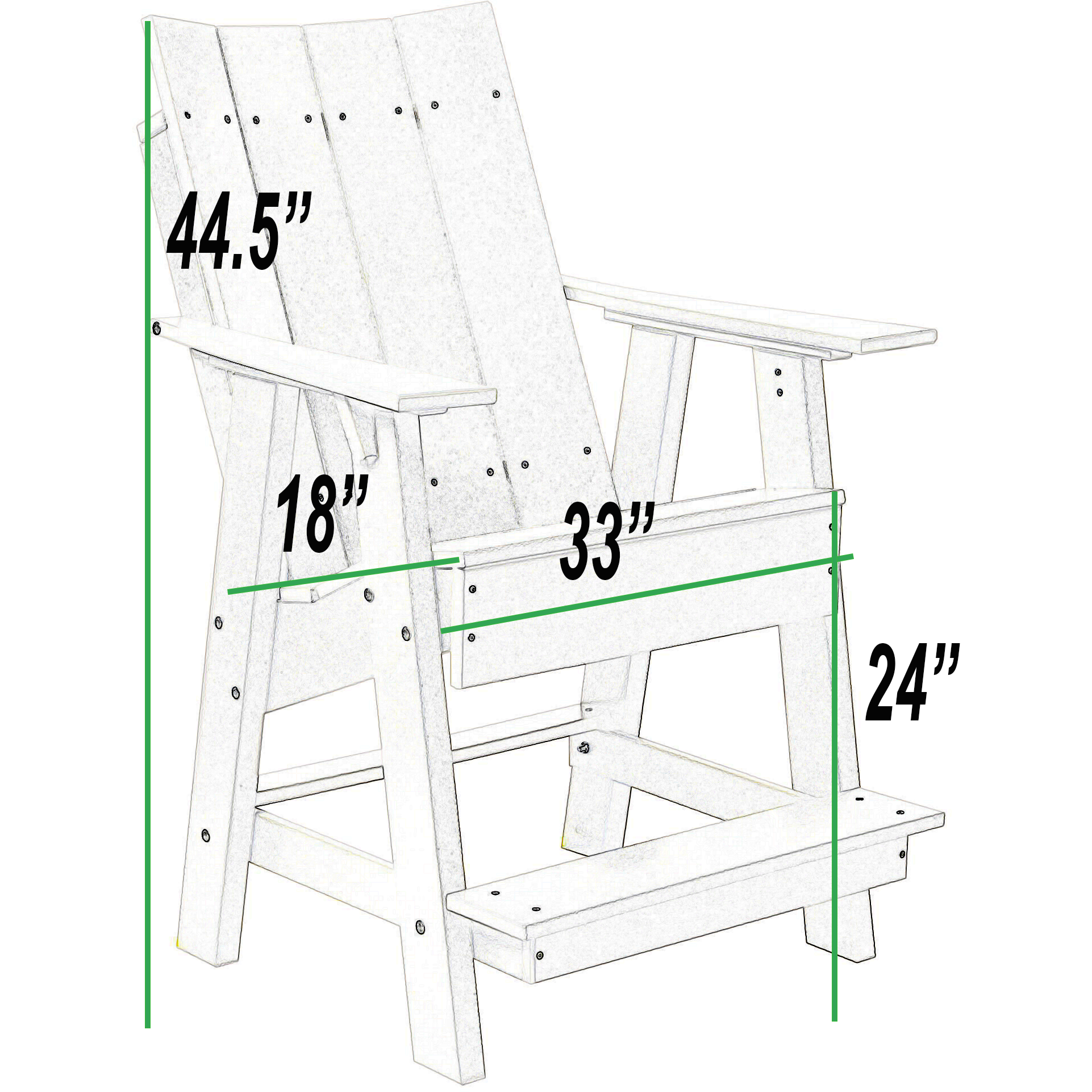 DURAWEATHER POLY® Modern Adirondack Counter Chair