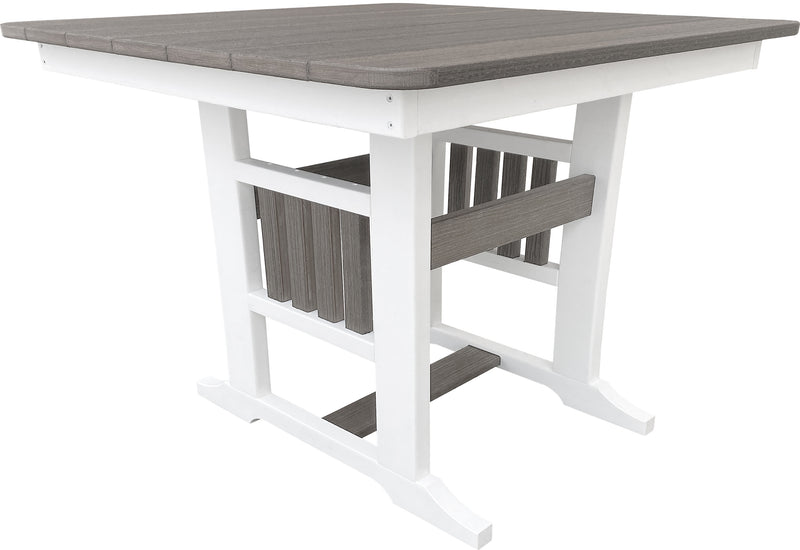 Outdoor Poly-wood Patio table Coastal Grey on White
