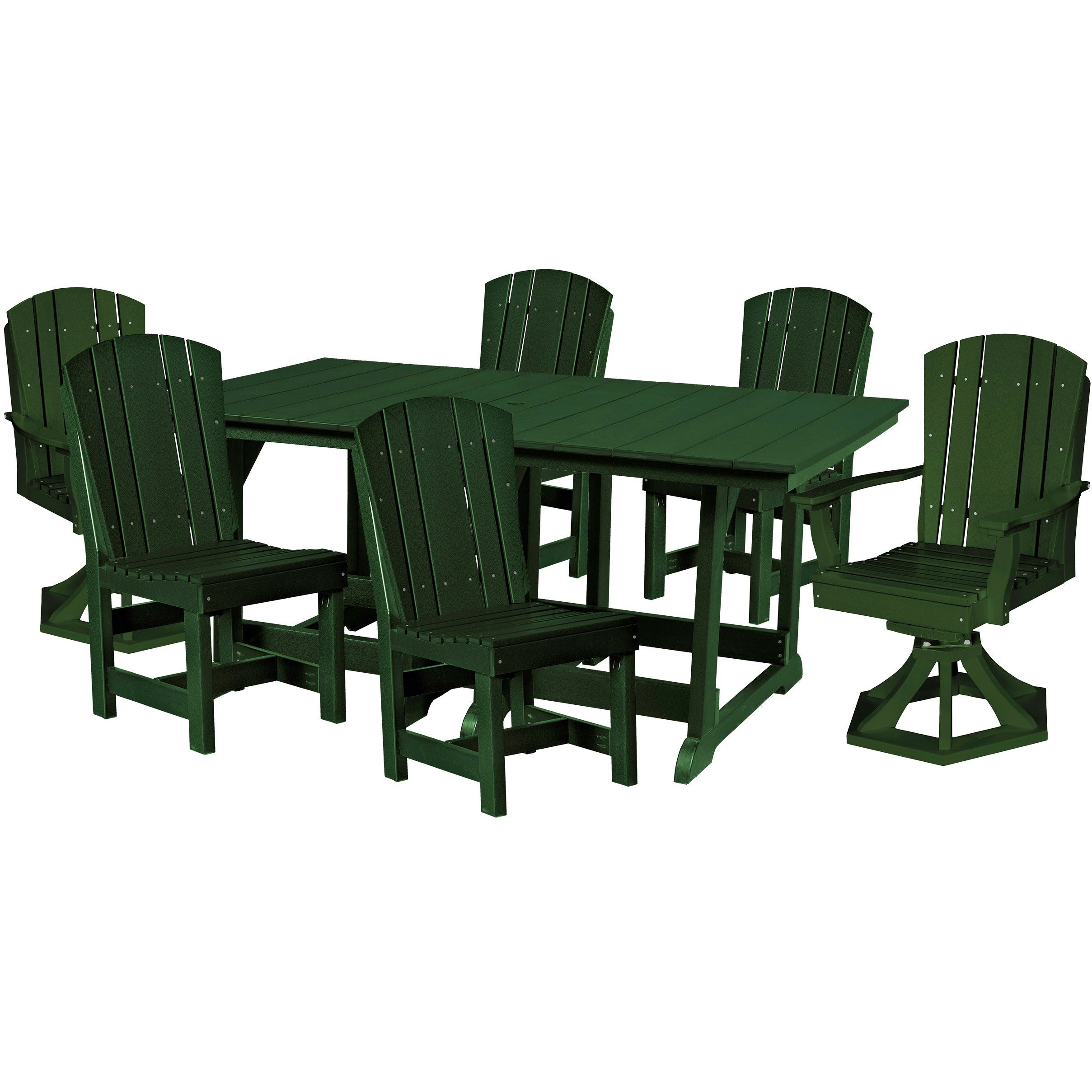 DURAWEATHER POLY® 7-Piece Plantation Dining Table Set With Two Swivels