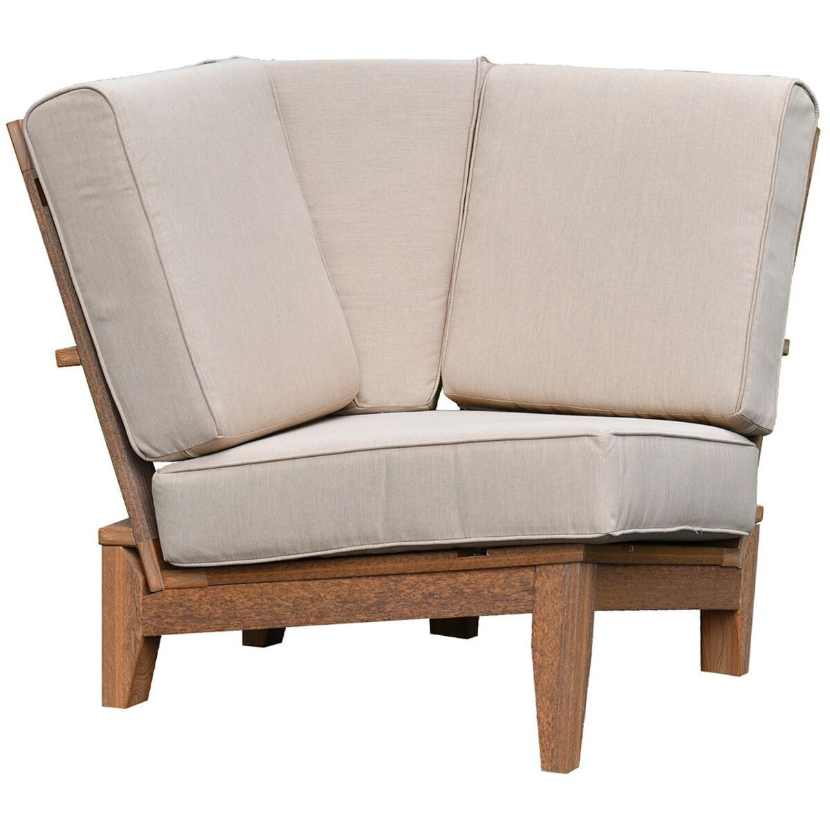 DuraWeather Poly&reg; Princeton Estates Sectional (Antique Mahogany on Sunbrella® Heather Beige)