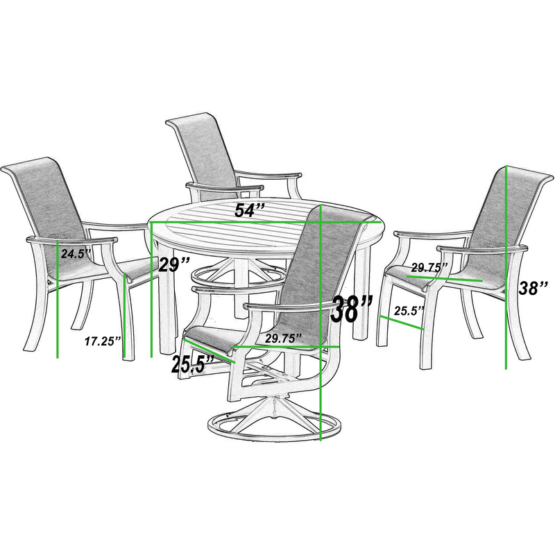 DuraWeather Poly&reg; - St. Kitts 5 pc. 54"rd Dining Set