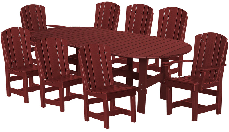 9 pc. Plantation 84x44" Inch Oval Dining Table Set