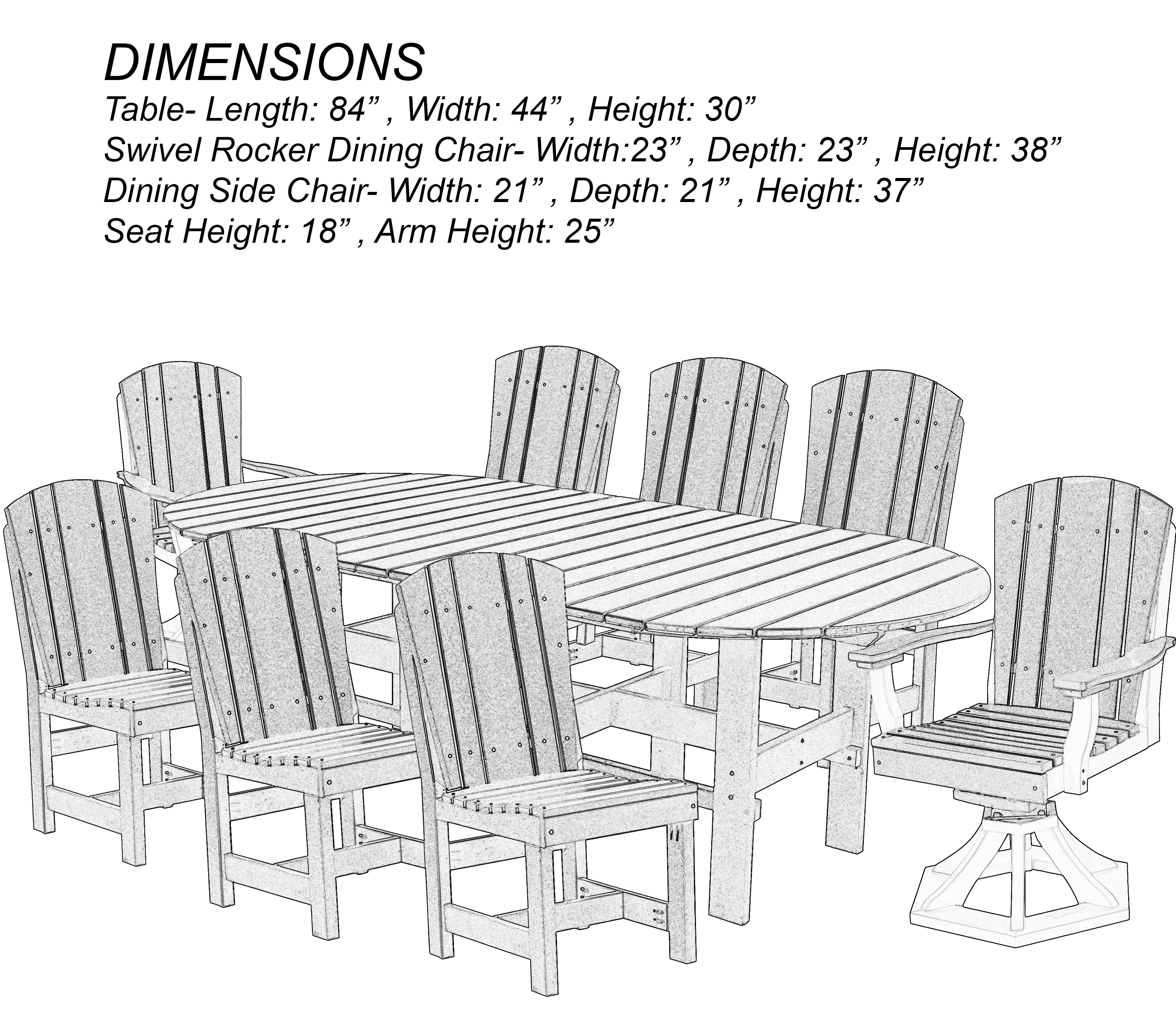 DURAWEATHER POLY® 9-Piece Plantation Oval Dining Table Set With Two Swivels