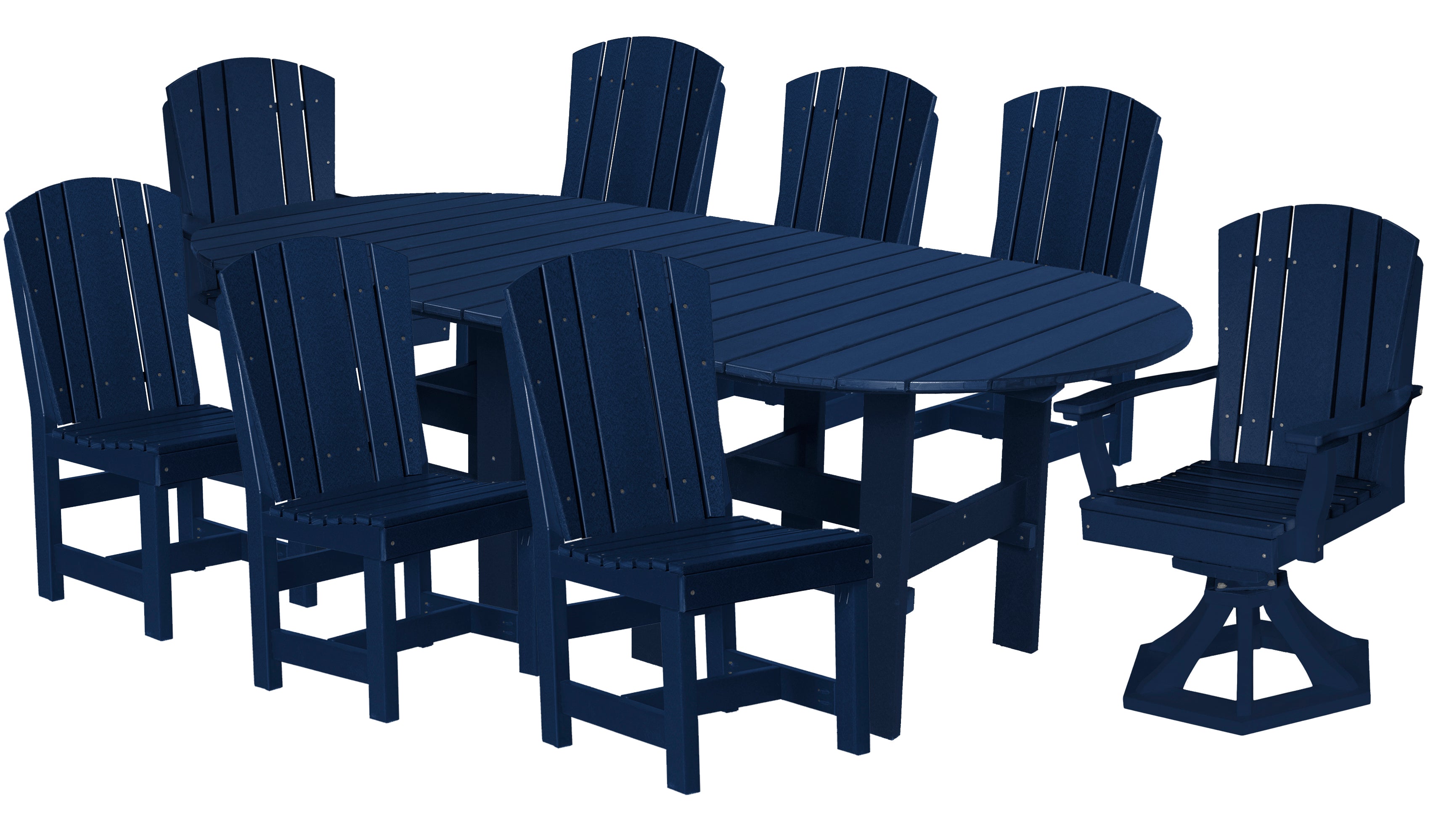 DURAWEATHER POLY® 9-Piece Plantation Oval Dining Table Set With Two Swivels