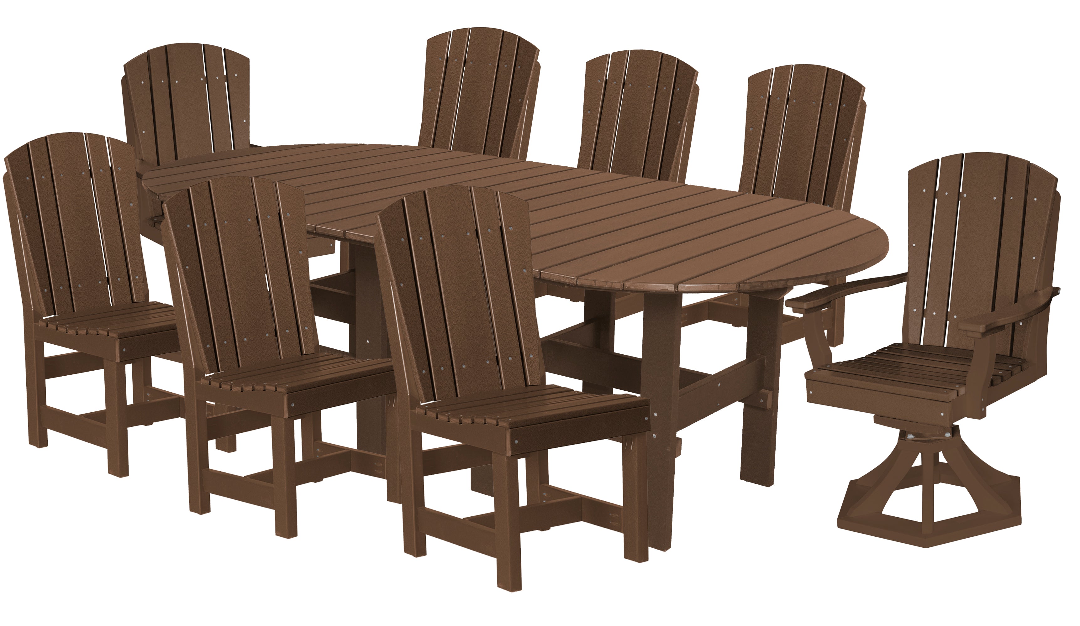 DURAWEATHER POLY® 9-Piece Plantation Oval Dining Table Set With Two Swivels