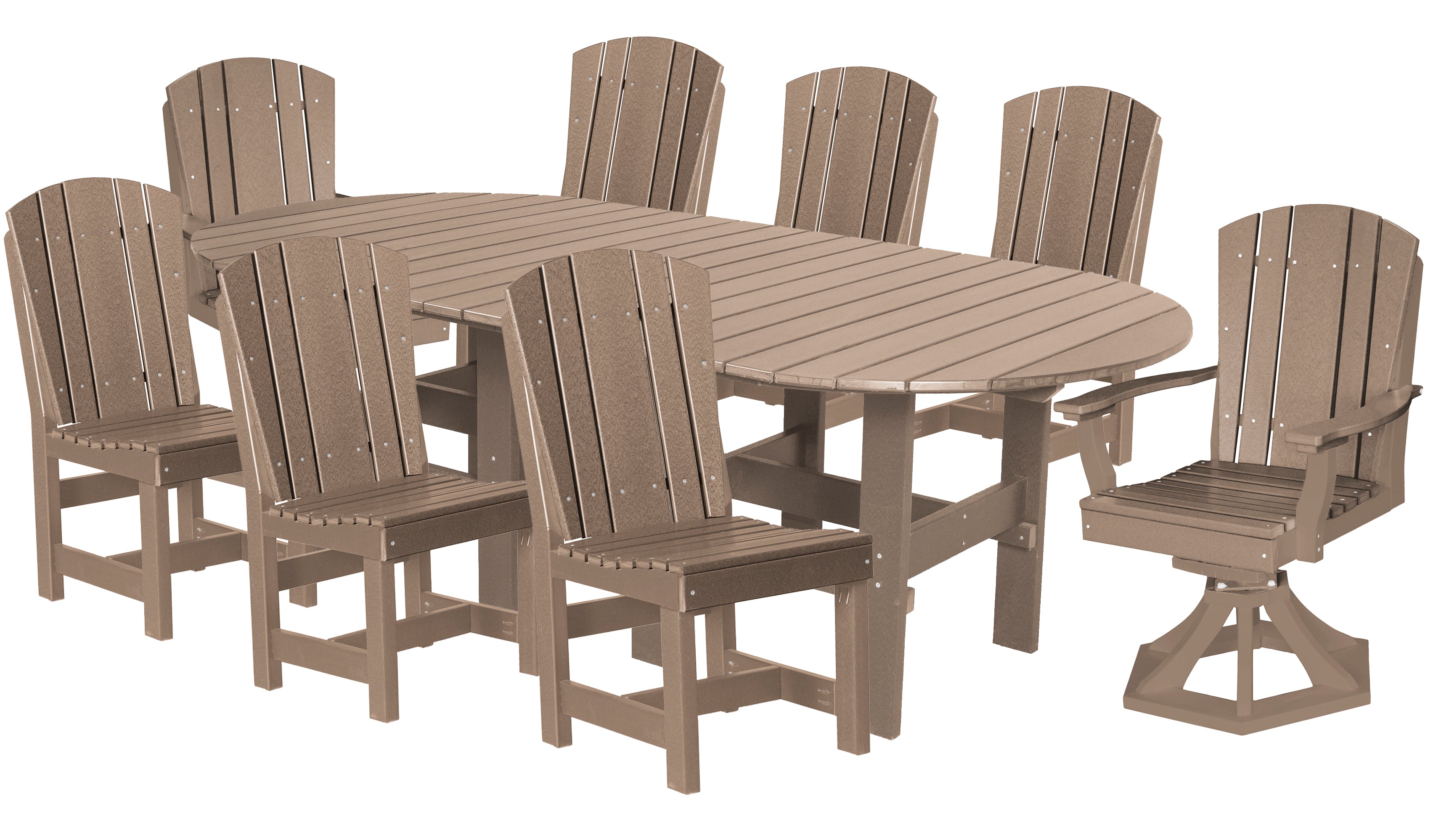 DURAWEATHER POLY® 9-Piece Plantation Oval Dining Table Set With Two Swivels