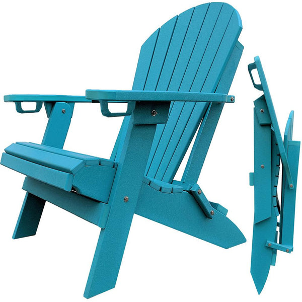 King-Size Folding Adirondack Chair With Cup Holder