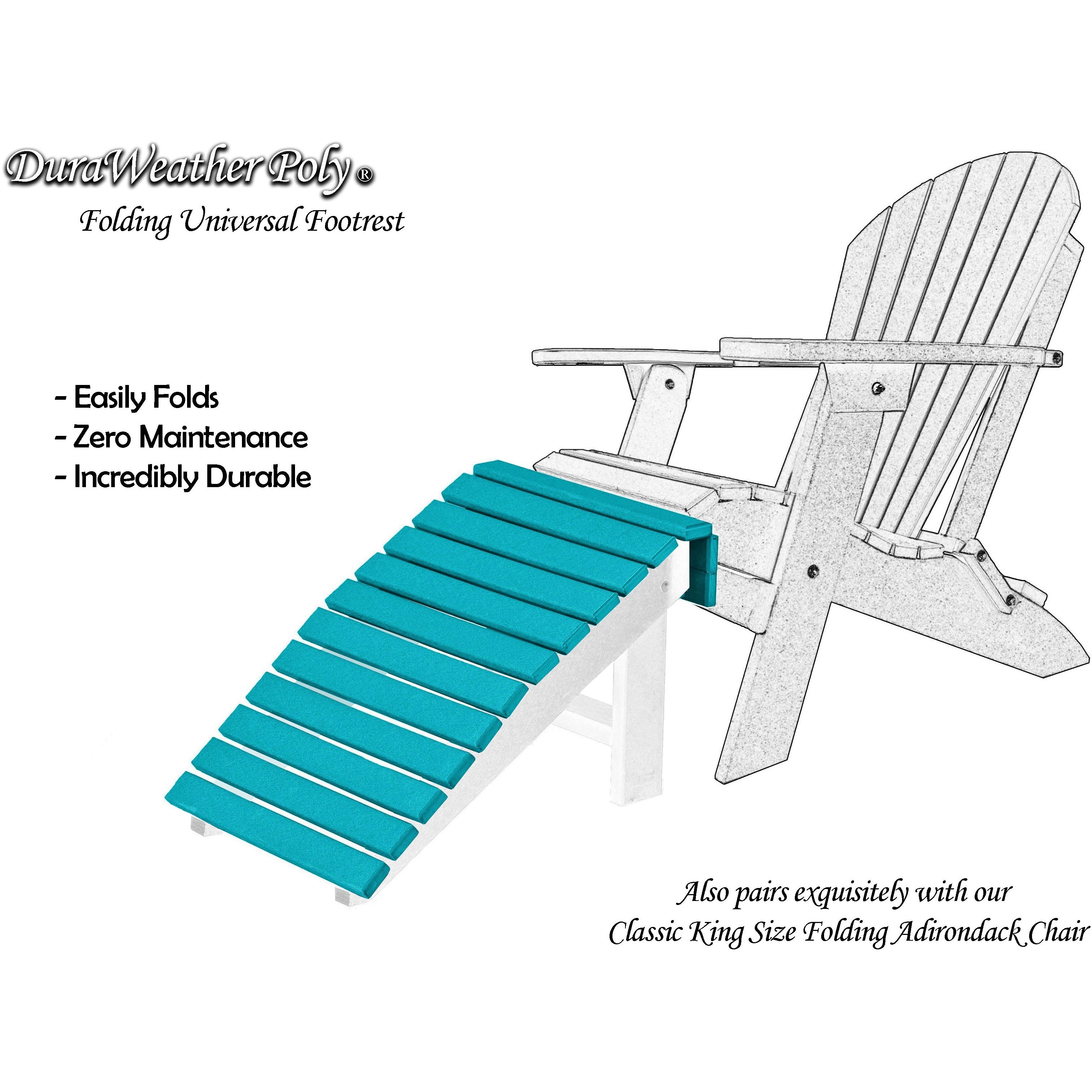 DuraWeather Poly&reg; Universal Folding Ottoman Footrest - Ships Fully Assembled