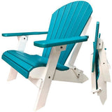 aruba blue on white duraweather king size folding adirondack chair all weather poly