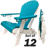 blue polywood folding adirondack chair