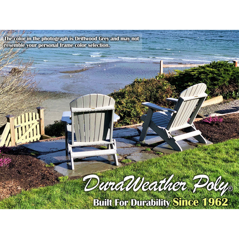 Set of 4 - DuraWeather Poly&reg; King Size Folding Adirondack Chairs Exclusive Wood Grain Poly-Resin