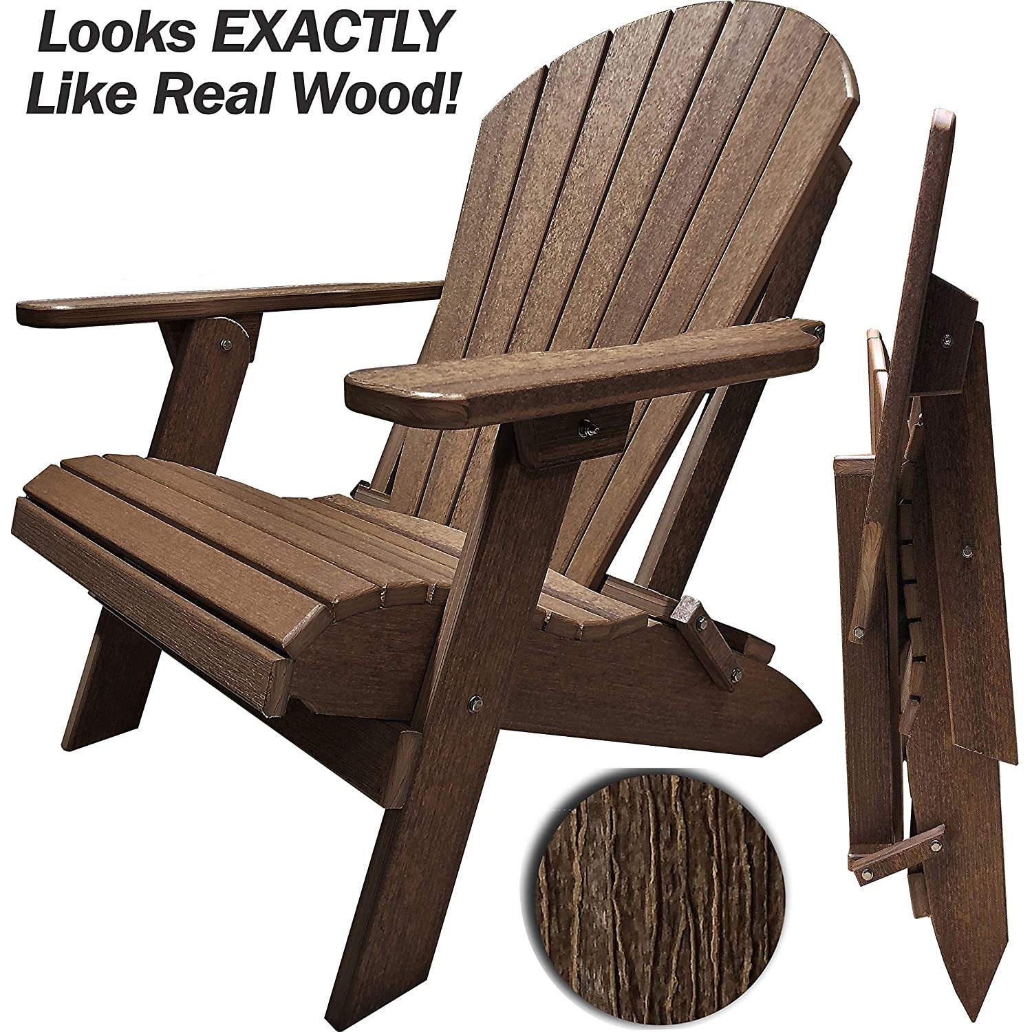 DuraWeather Poly&reg; King Size Folding Adirondack Chair