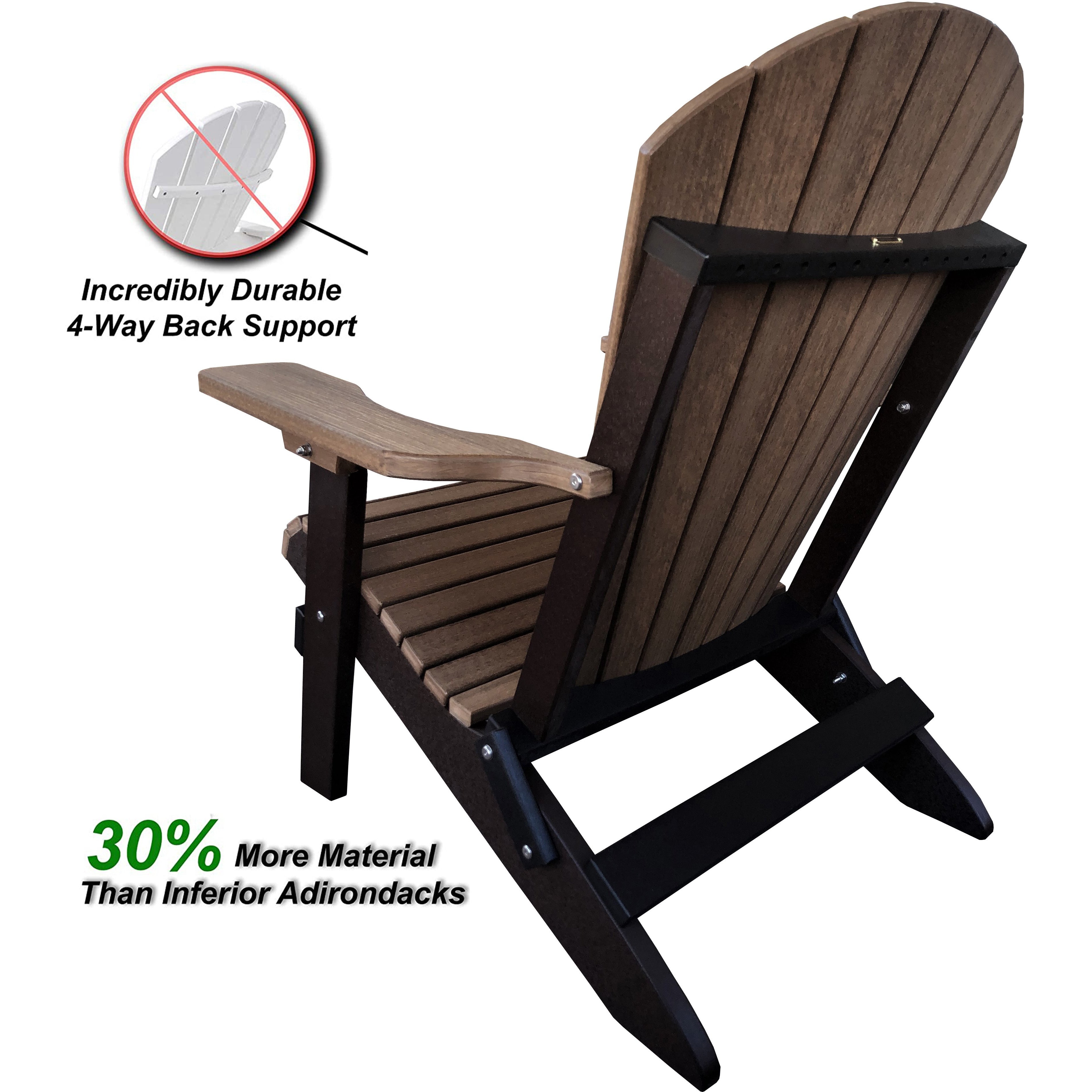 DuraWeather Poly&reg; King Size Folding Adirondack Chair