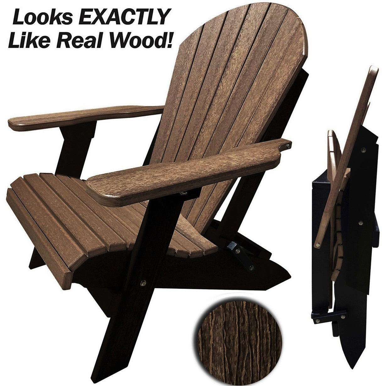 DuraWeather Poly&reg; King Size Folding Adirondack Chair