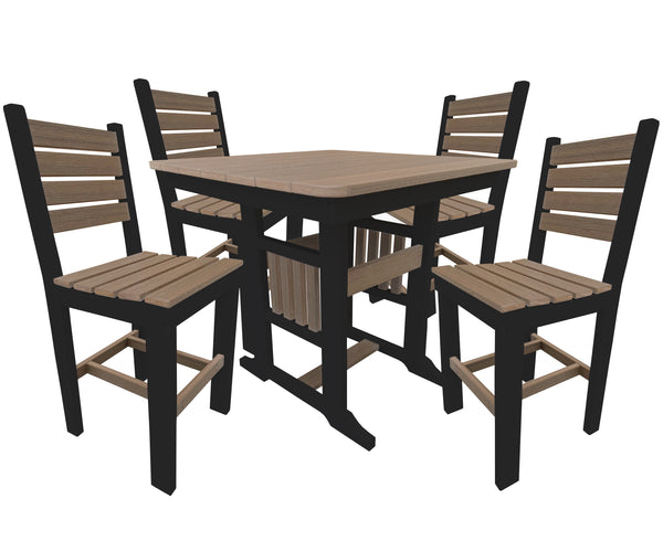 New! DuraWeather Poly&reg; 5pc. 38" Inch Square Countryside Counter Height Set