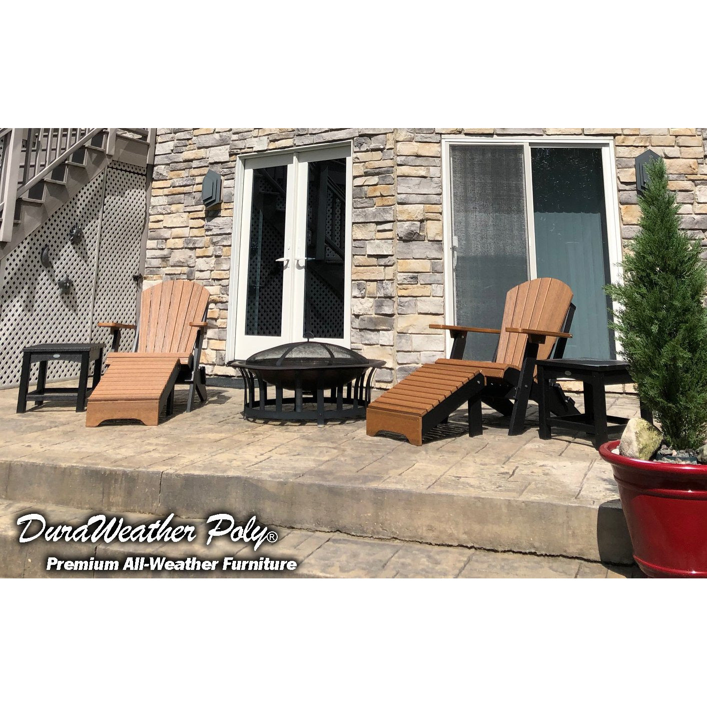 duraweather king size folding adirondack chair all weather poly wood