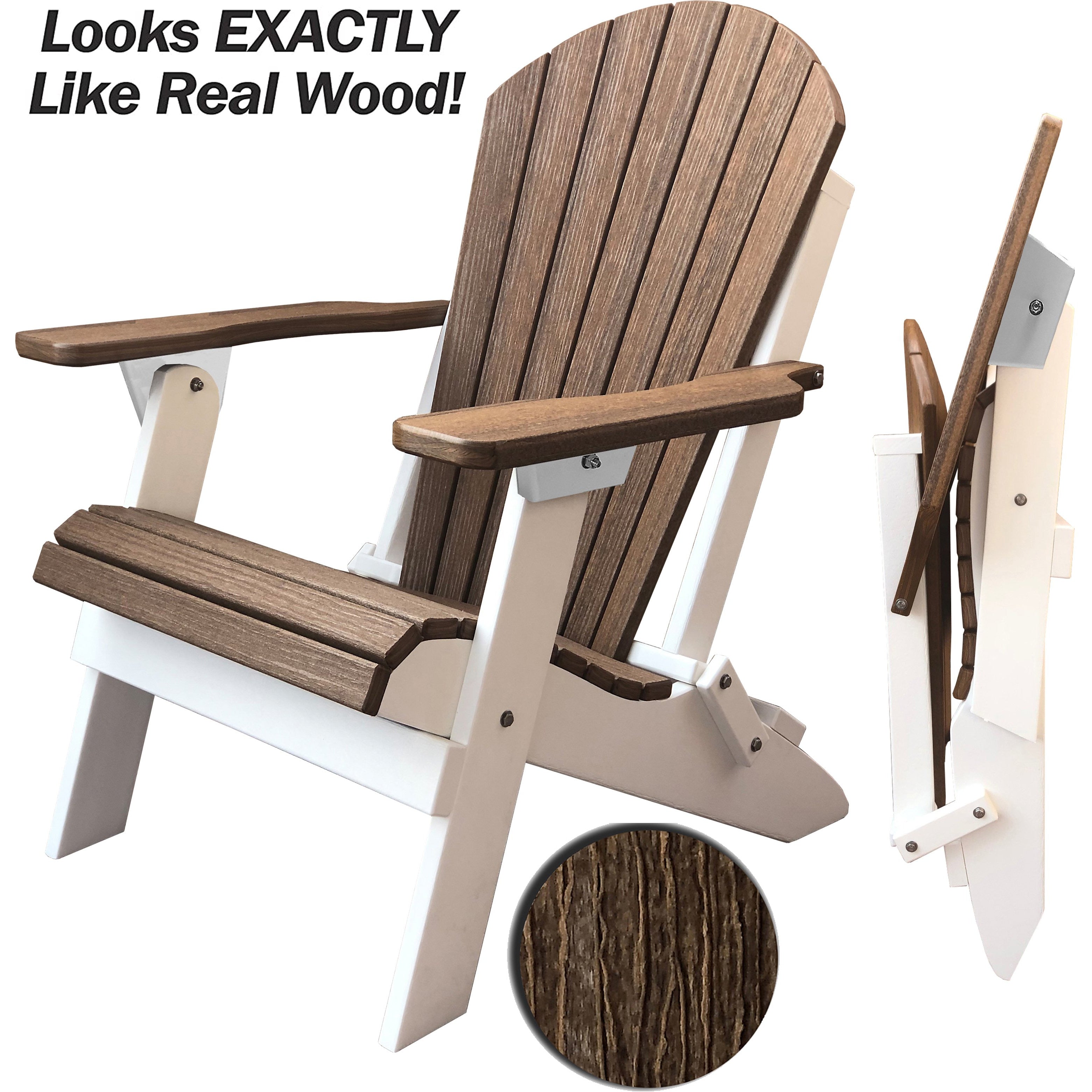 DuraWeather Poly&reg; King Size Folding Adirondack Chair