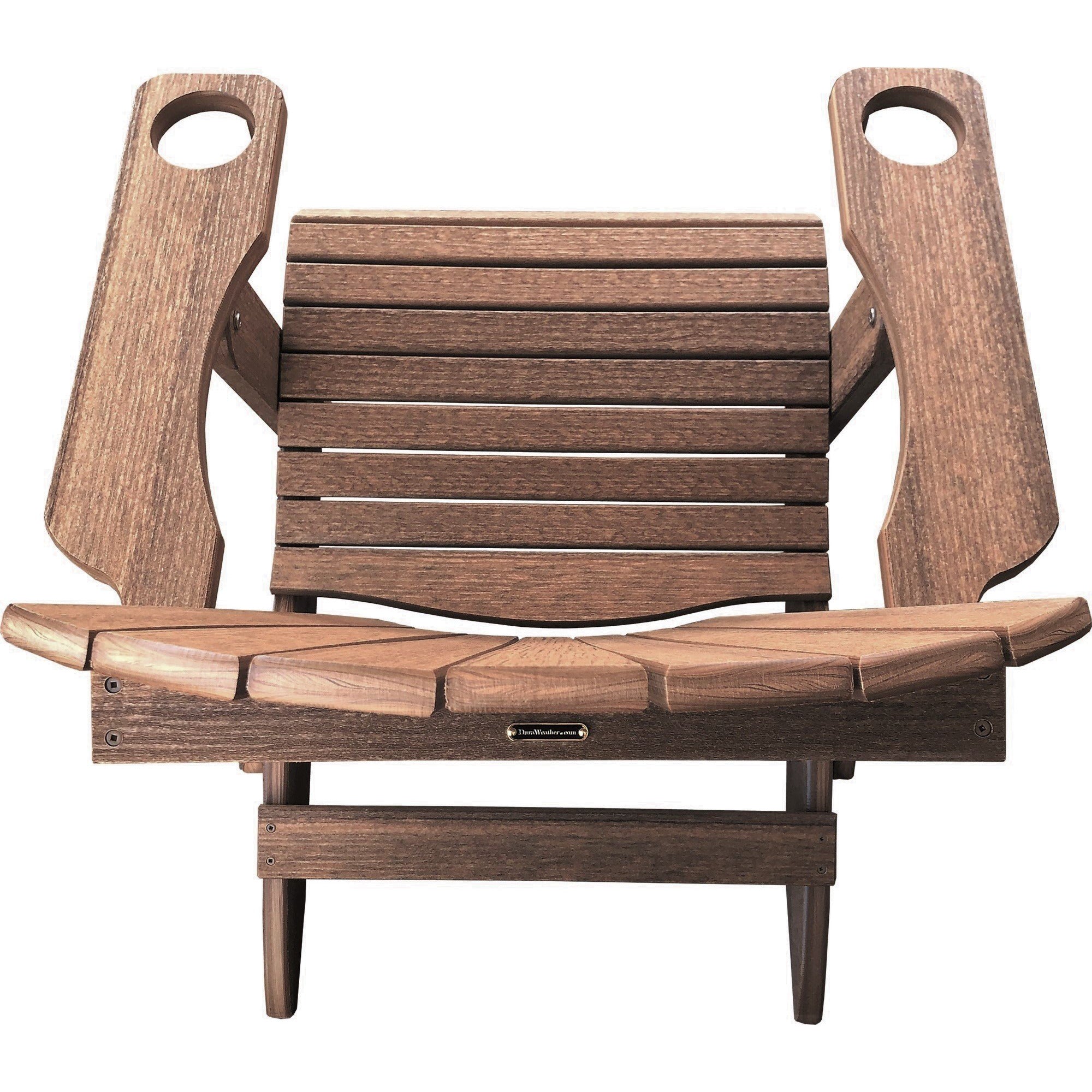DuraWeather Poly&reg; Premium King Size Folding Adirondack Chair with Built-in Cup Holders