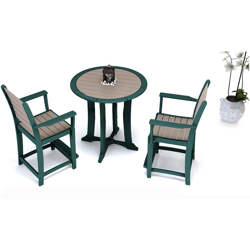 three piece countryside bistro set poly patio furniture