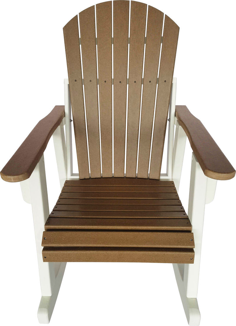 polywood patio furniture porch rocker chair in mahogany on white
