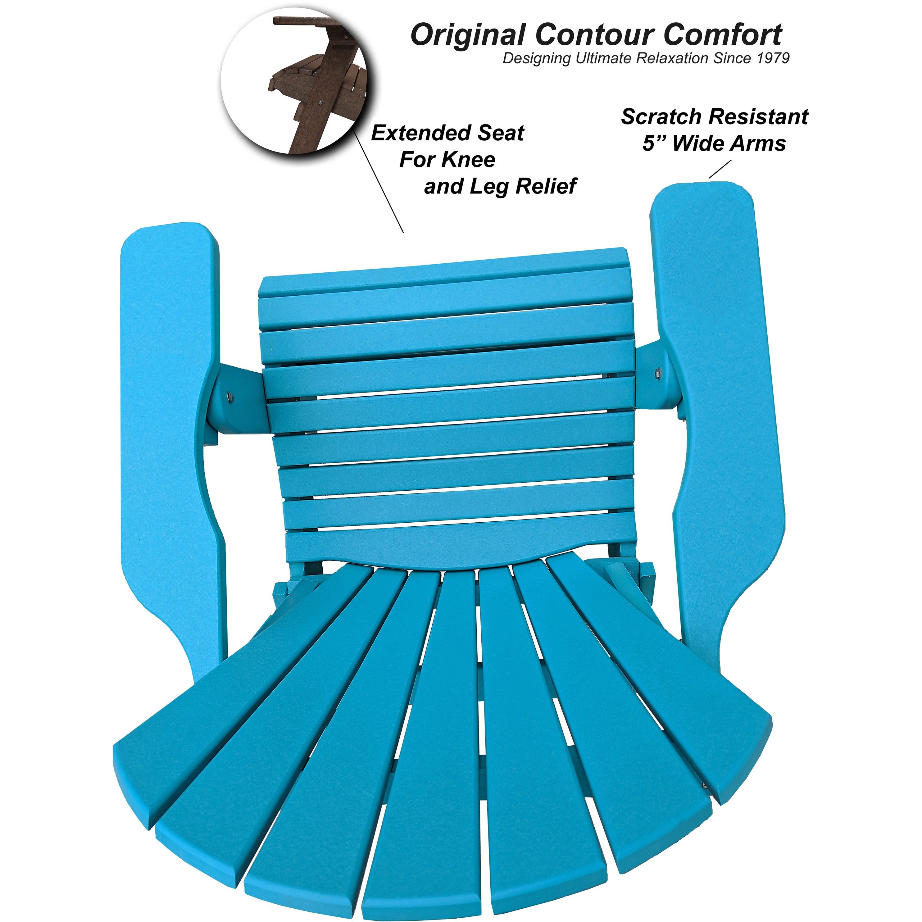 DuraWeather Poly&reg; King Size Folding Adirondack Chair - (Aruba Blue)