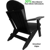 DuraWeather Poly&reg; King Size Folding Adirondack Chair - (Obsidian Black)