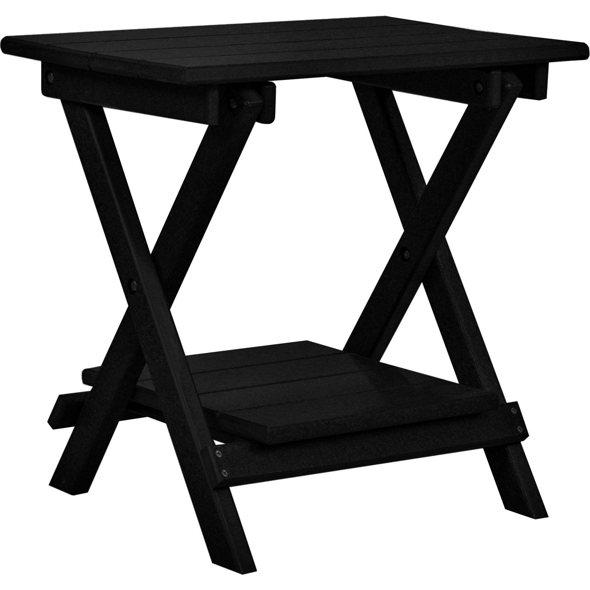 black duraweather folding end table with removeable serving tray all weather poly wood