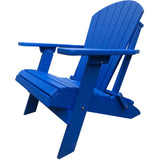 folding blue poly-wood adirondack chair