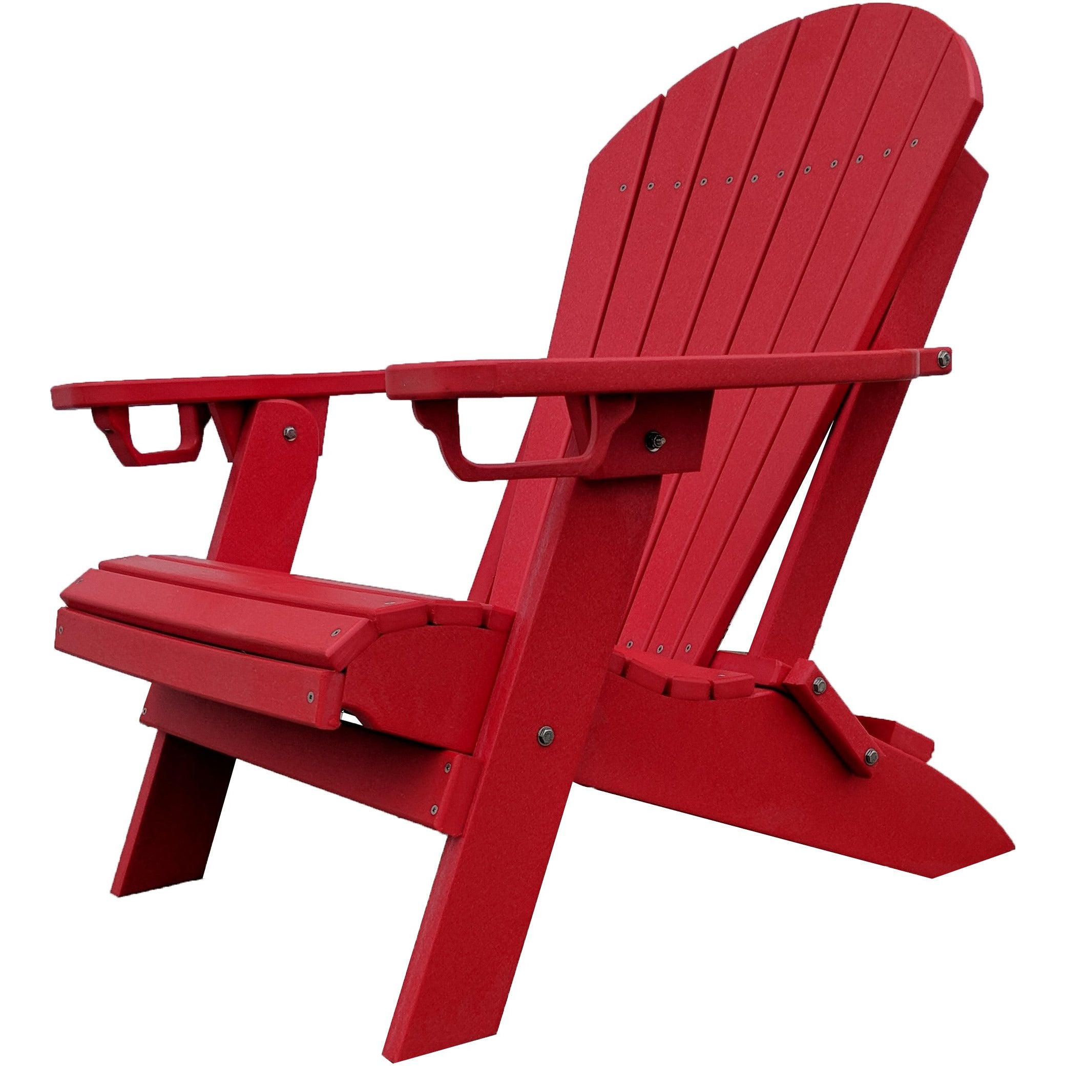 DuraWeather Poly&reg; King Size Folding Adirondack Chair with Built-in Cup Holders