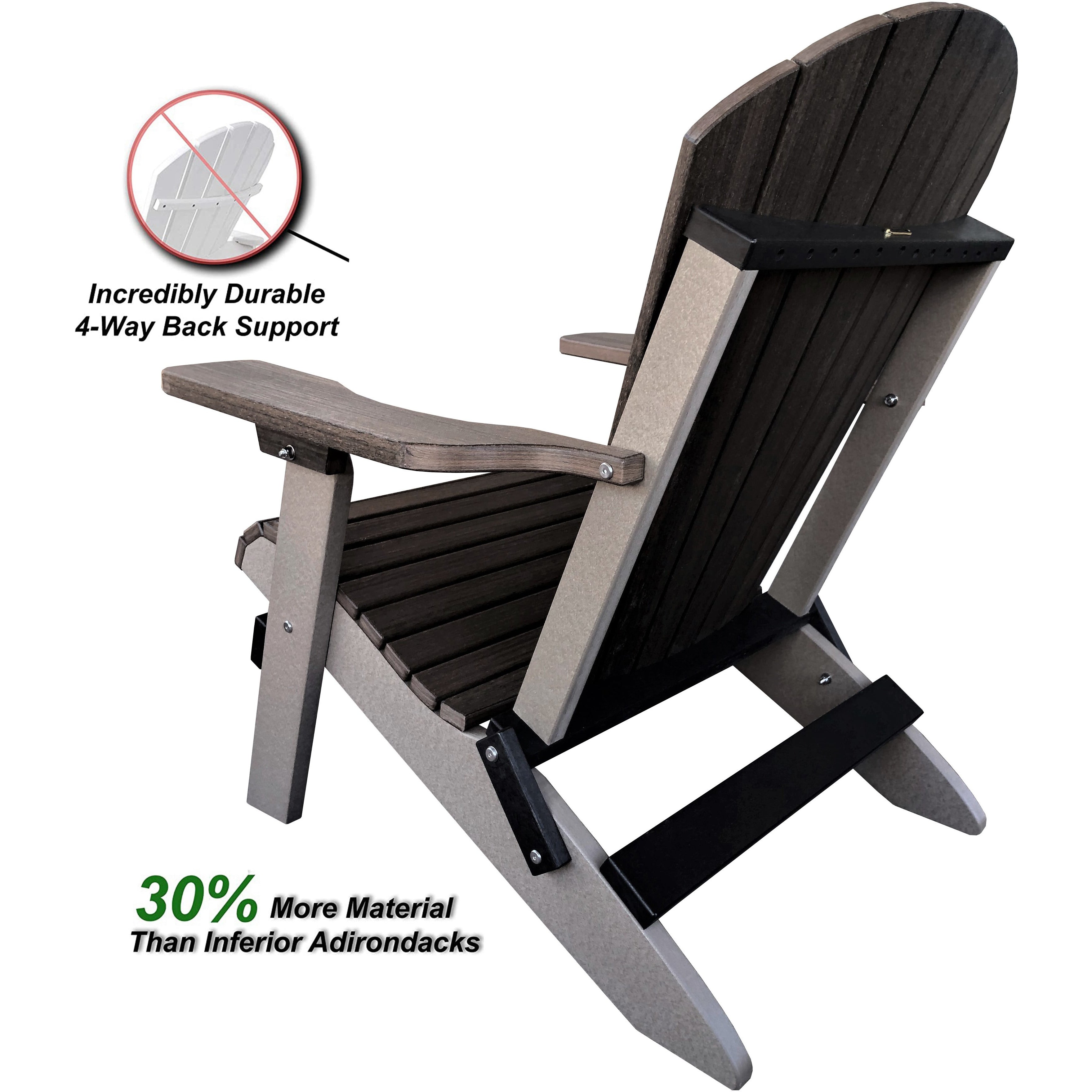 DuraWeather Poly&reg; King Size Folding Adirondack Chair