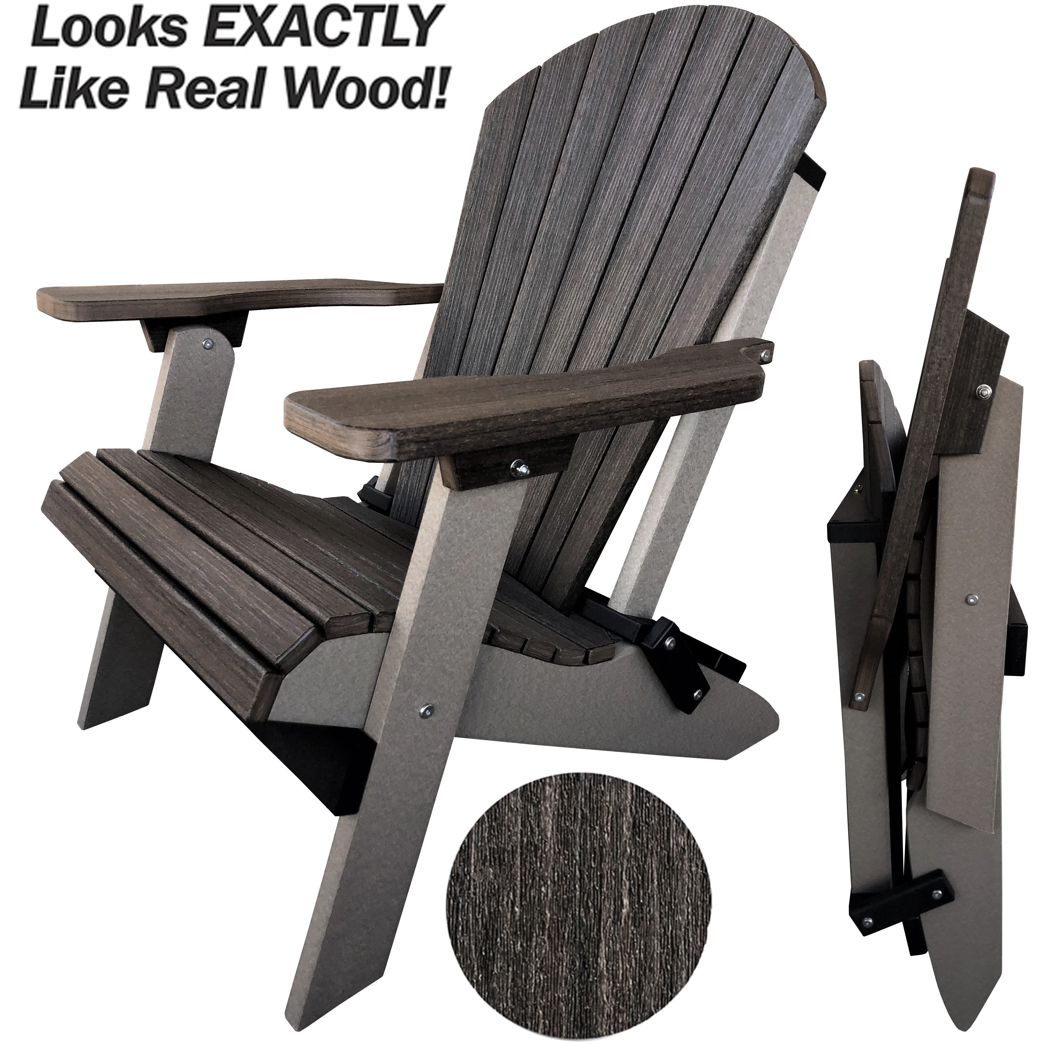 DuraWeather Poly&reg; King Size Folding Adirondack Chair