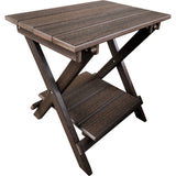 polywood folding end table with removable serving tray in brazilian walnut