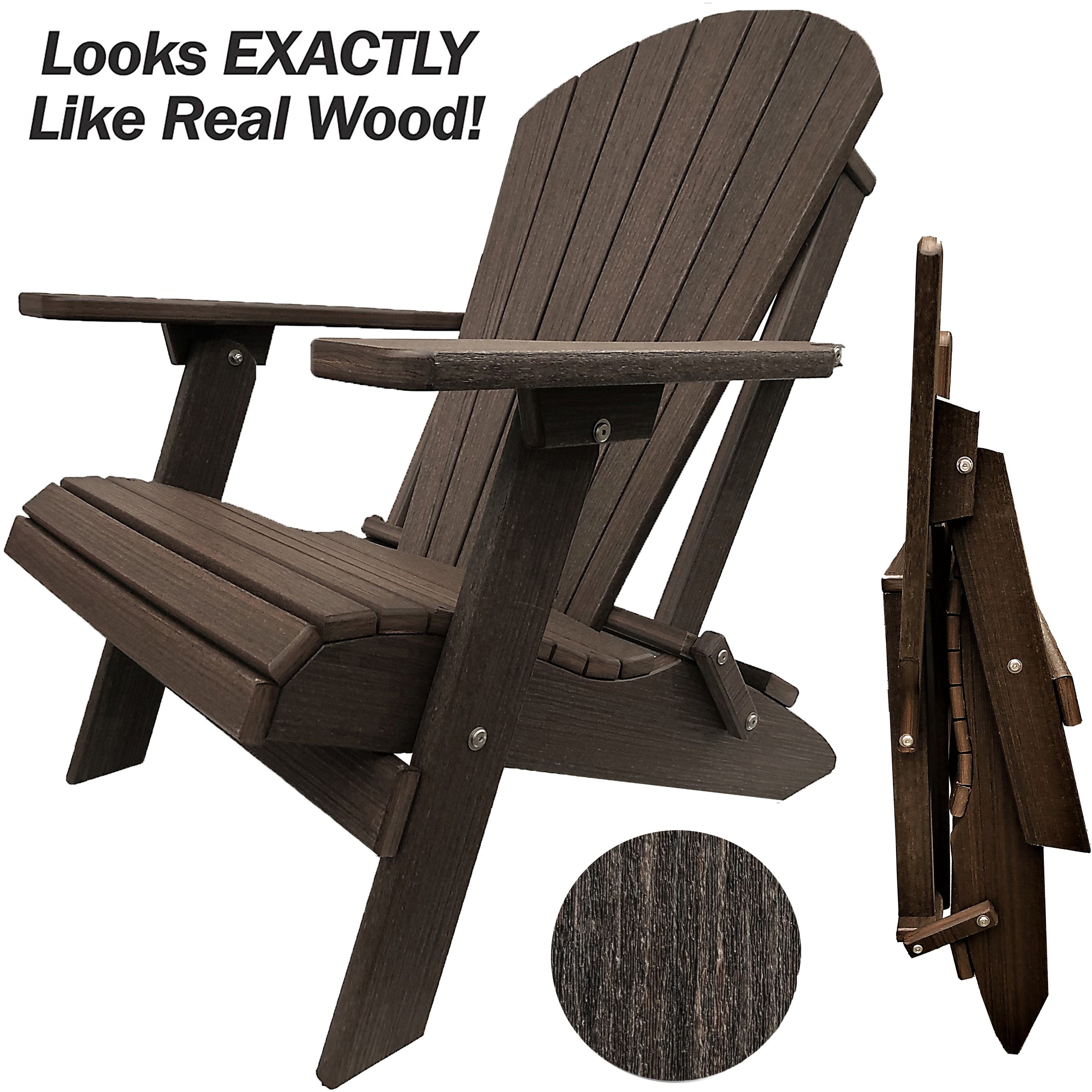 DuraWeather Poly&reg; King Size Folding Adirondack Chair